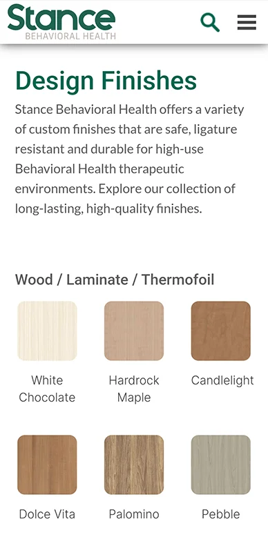 Design Finishes - Mobile Page Screenshot